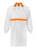 FOOD INDUSTRY DUSTCOAT WITH CONTRAST COLLAR, CHESTBAND, INTERNAL PATCH POCKETS - LONG SLEEVE
