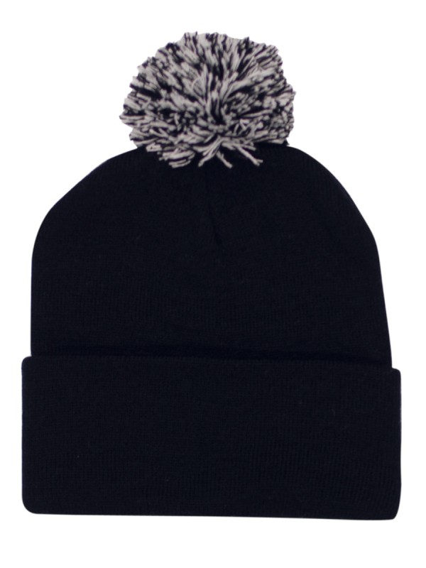 ACRYLIC BEANIE WITH POM POM