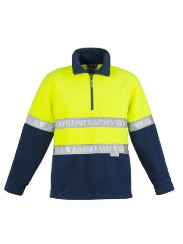 MENS HI VIS FLEECE JUMPER - HOOP TAPED
