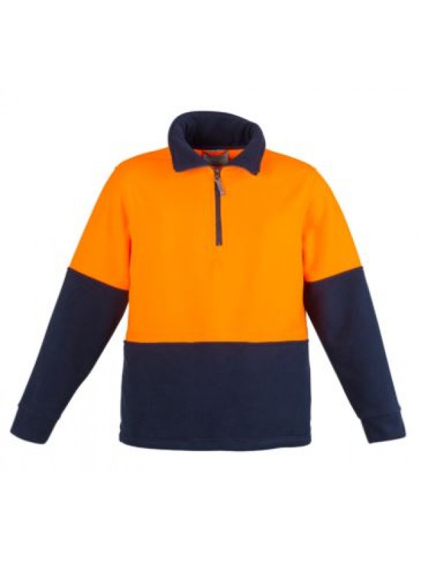 UNISEX HI VIS HALF ZIP FLEECE JUMPER