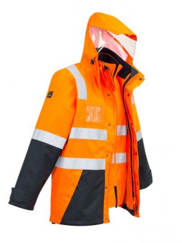 MENS HI VIS 4 IN 1 WATERPROOF JACKET