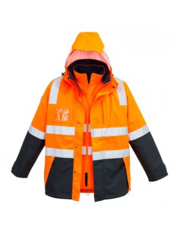 MENS HI VIS 4 IN 1 WATERPROOF JACKET