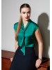 LADIES SHIMMER TIE NECK TOP