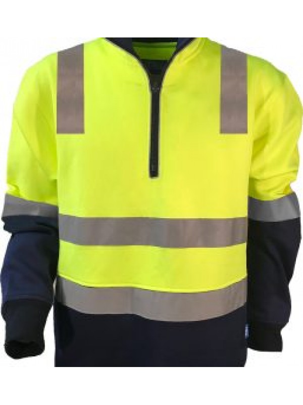 MENS 1/4 ZIP FLEECE JUMPER WITH TRu REFLECTIVE TAPE 