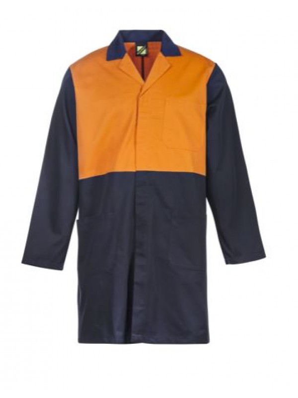 HI VIS TWO TONE DUSTCOAT WITH PATCH POCKETS - LONG SLEEVE